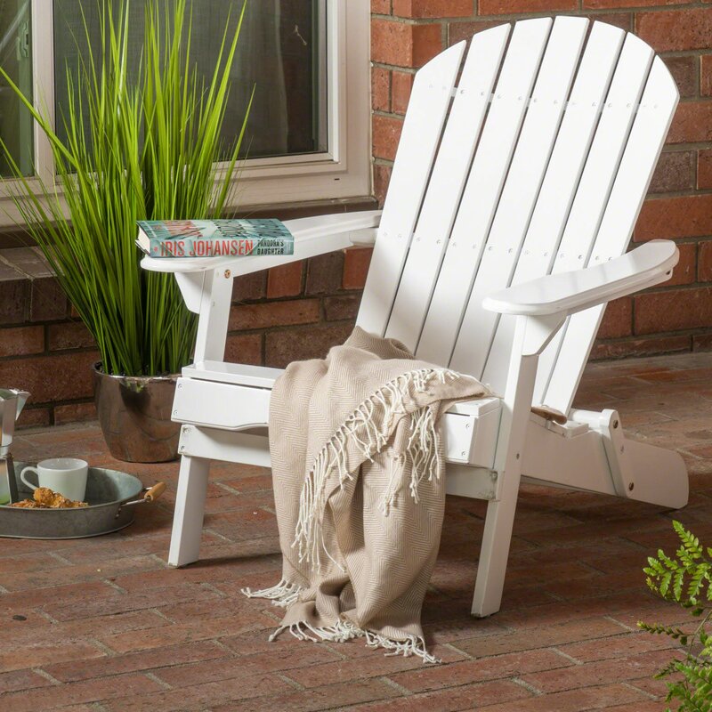 Birch Lane Ridgeline Solid Wood Folding Adirondack Chair ...